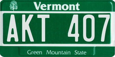 VT license plate AKT407