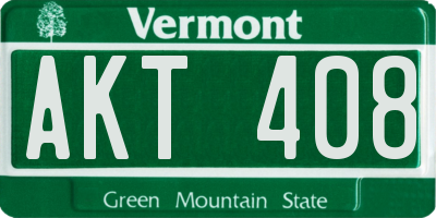 VT license plate AKT408