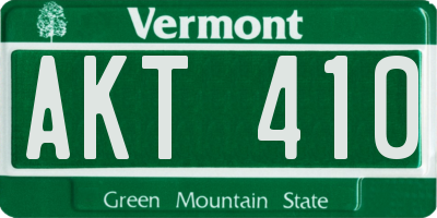 VT license plate AKT410