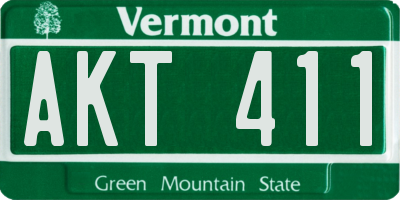 VT license plate AKT411