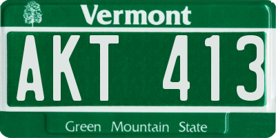 VT license plate AKT413