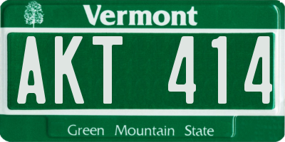 VT license plate AKT414