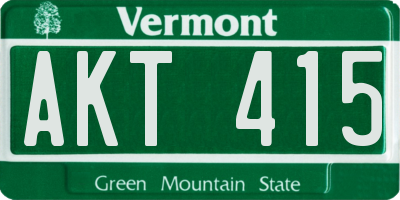 VT license plate AKT415