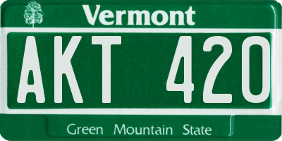 VT license plate AKT420