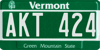 VT license plate AKT424