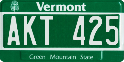 VT license plate AKT425