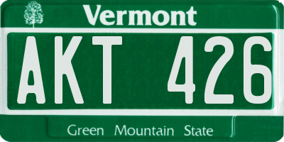 VT license plate AKT426