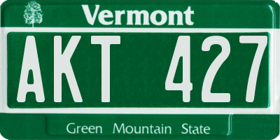 VT license plate AKT427