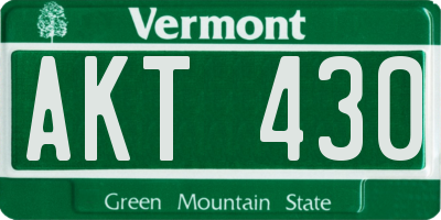 VT license plate AKT430