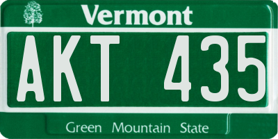 VT license plate AKT435