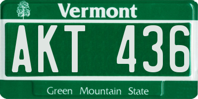 VT license plate AKT436