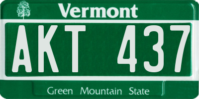 VT license plate AKT437