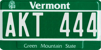 VT license plate AKT444