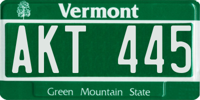 VT license plate AKT445
