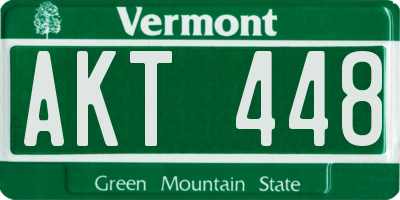 VT license plate AKT448