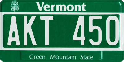 VT license plate AKT450