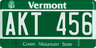VT license plate AKT456