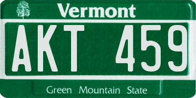 VT license plate AKT459
