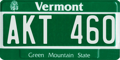 VT license plate AKT460
