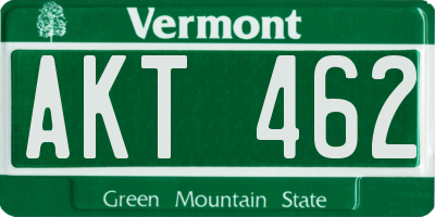 VT license plate AKT462