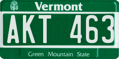 VT license plate AKT463
