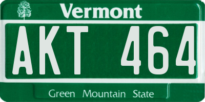 VT license plate AKT464