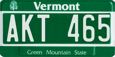 VT license plate AKT465