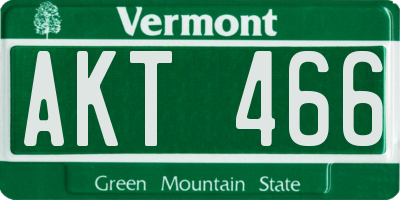 VT license plate AKT466