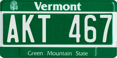 VT license plate AKT467