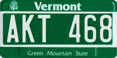 VT license plate AKT468
