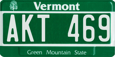 VT license plate AKT469
