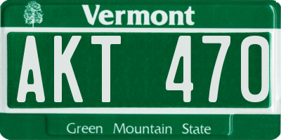 VT license plate AKT470