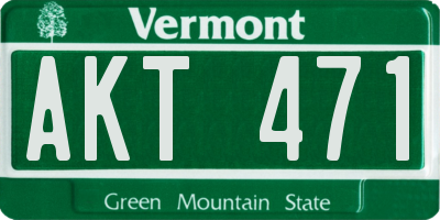 VT license plate AKT471