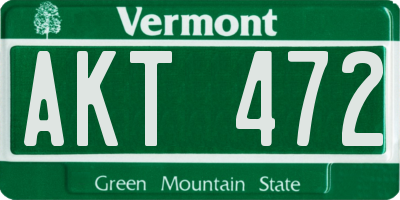 VT license plate AKT472