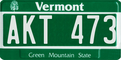 VT license plate AKT473