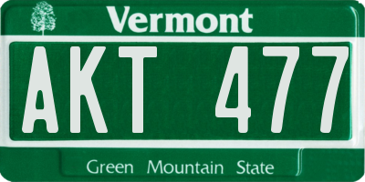 VT license plate AKT477