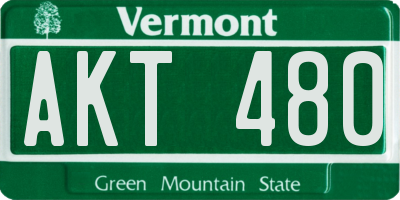 VT license plate AKT480
