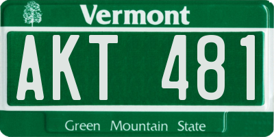 VT license plate AKT481