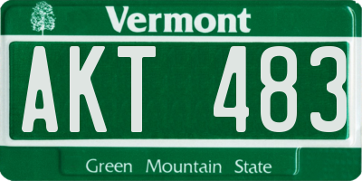 VT license plate AKT483