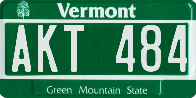 VT license plate AKT484