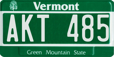 VT license plate AKT485
