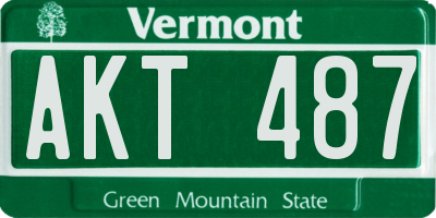 VT license plate AKT487