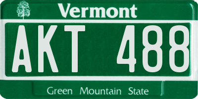 VT license plate AKT488