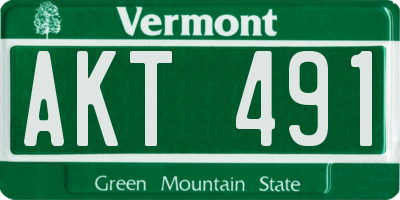 VT license plate AKT491