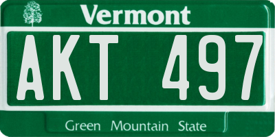 VT license plate AKT497