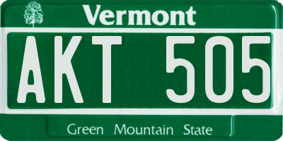 VT license plate AKT505