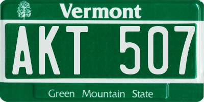 VT license plate AKT507
