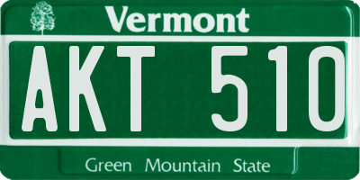 VT license plate AKT510