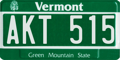 VT license plate AKT515