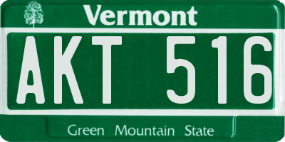 VT license plate AKT516